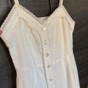 Wilfred LA Boheme Cream Linen, Lined Lace Detail Dress